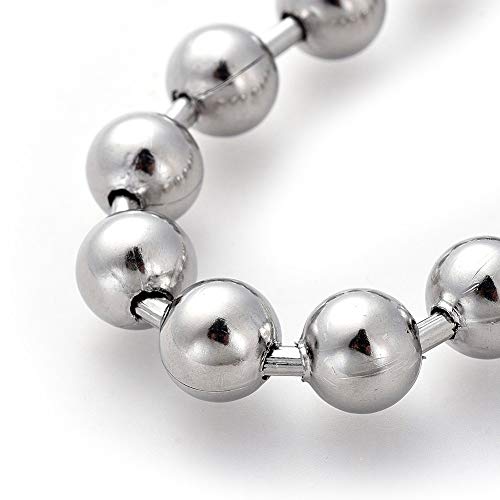 Pulsera de cadena de cuentas de acero inoxidable LZD 6-10" miniatura 3