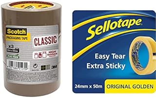 Scotch Packaging Tape Roll - Brown - 50 mm x 66 m Pack of 3