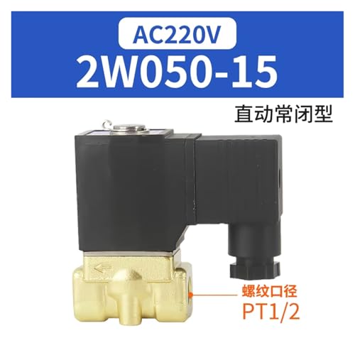 Électrovanne 2W050-15 AC220V normalement fermée pour eau et air