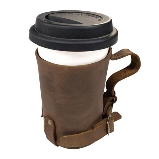 Hide & Drink, Cruzy Leather Bike Handlebar Cup Holder, Insulated Beverage Pouch for Commuters, Minimalist Bikers, Cyclers, City Nomads, Urban Nomad Handmade Includes 101 Year Warranty :: Bourbon Brown