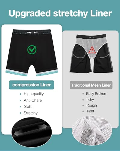 zeetoo Mens Swim Trunks with Compression Liner 5.5" Inseam Quick Dry Swim Shorts4