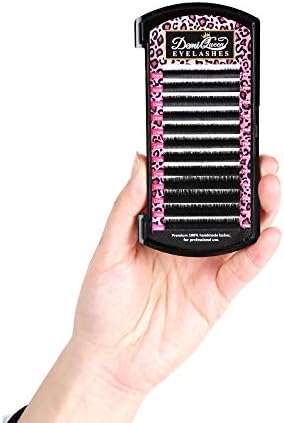 DEMI QUEEN 100% Real Mink Individual Eyelashes Extensions Natural Volume Eye Lash Salon Use Mix Tray 8mm-14mm Thickness (J Curl)