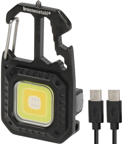 Brennenstuhl Mini lampe de poche LED MTL 600 A (lampe de travail rechargeable 600 lm, 7 modes d'éclairage, porte-clés, décapsuleur, embouts et clés à...