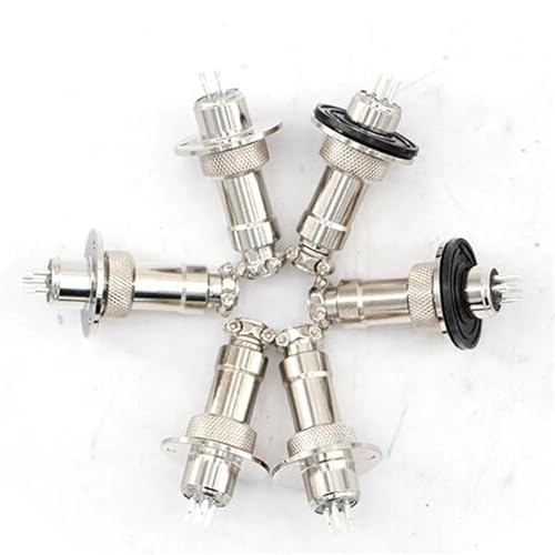 Conectores GX12 de aviación con 5 pines, kit de enchufes para cables y paneles 3