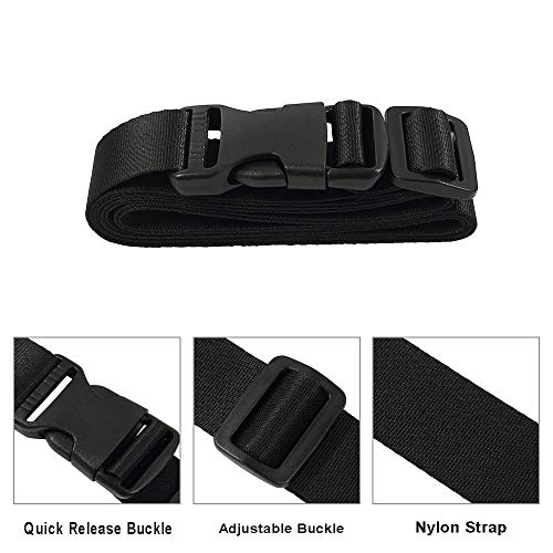 Image of Vigorport Utility Straps Quick Release Nylon Backpack Accessory Bag Strap,Adjustable for Hiking,Travel,Outdoor Sports-4 Pack (Black, 1.25 inch W-72 L)