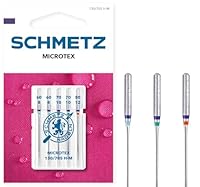 SCHMETZ | 5 Nähmaschinennadeln | Microtex | 130/705 H-M | Nadeldicke 60/8-80/12 | Geeignet für besonders dichtes oder feines Gewebe | auf jeder gängigen Haushaltsnähmaschine einsetzbar