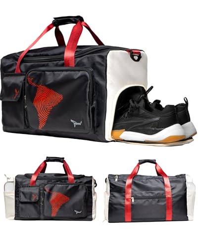 GoVivo Gym Bag with Shoe Compartment, Gym Duffle Bag for Women, Water Resistant Weekender travel Bag, bolso de viaje para mujer, Lightweight & Stylish gym bags, Black