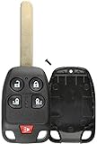 KeylessOption Keyless Entry Remote Uncut Blank Key Blade Fob Shell Case Cover Buttons For Odyssey...
