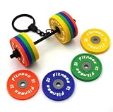 Portachiavi Fitness Bilanciere con Piastre PVC Rimovibili Multicolor Sport