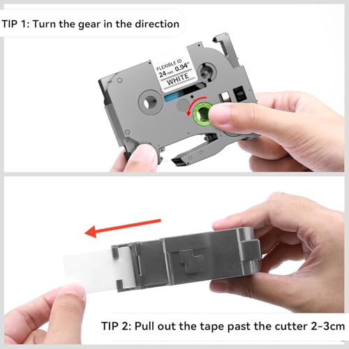Image of Label KINGDOM TZe-FX251 1 inch Flexible-ID Tape Compatible with Brother Ptouch (Pack of 2)