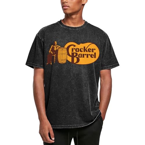 Men Vintage Short Sleeve Shirts Washed Casual Cotton Tees Tops Novelty Style for Old Loose T-Shirts