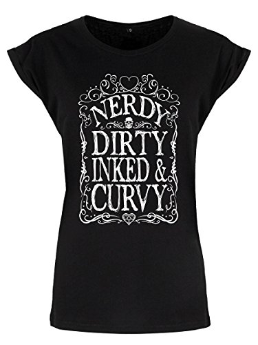 Image of Grindstore Women's Nerdy Dirty Inked & Curvy Premium T-Shirt Black