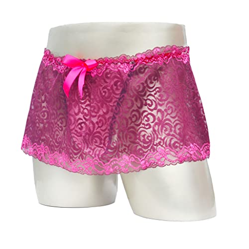 AGJGFM Mens Lace sissy pouch panties skirted thong bikini underwear2