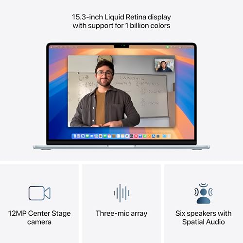 Apple MacBook Air 15,3" Liquid Retina M4 chip 16GB RAM 256GB SSD Touch ID 12MP camera Hemelsblauw - Afbeelding 4