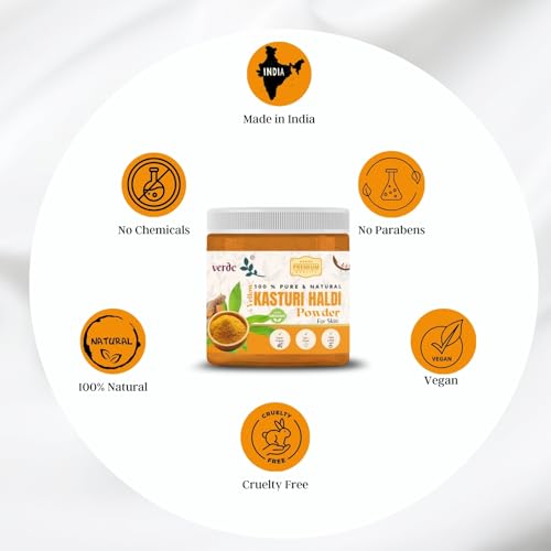 Image of 100% Pure & Natural Yellow Kasturi Haldi /Manjal /Turmeric Powder for Face - Glow- Facepack for acne free clear skin (100 GM)