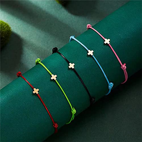 Image of Friendship Charm Adjustable Bracelets with Message Card (Set of 5); Perfect Jewelry Gift for Friends & Family