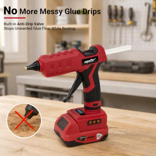 Image of Upraded Cordless Hot Glue Gun Compatible with Milwaukee 18v Battery Digital