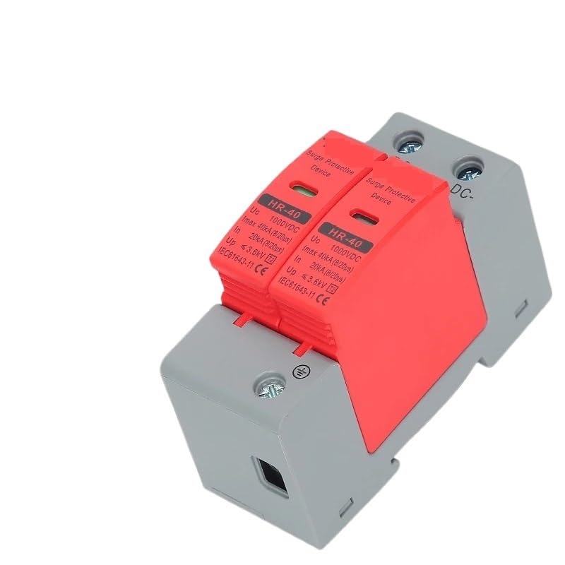 Low Voltage DC 2P Surge Protector Photovoltaic Lightning Protection 500V 800V 1000V with 0KA-40KA Current Rating(500V)