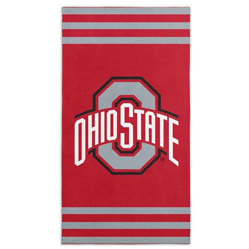 Northwest NCAA Ohio State Buckeyes Unisex-Adult Beach Towel, 30" x 60", Stripes