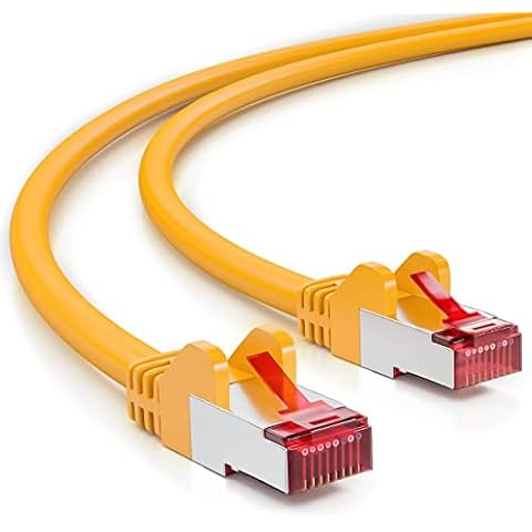 deleyCON 2m CAT6 Patchkabel S/FTP PIMF Schirmung CAT-6 RJ45 Netzwerkkabel Ethernetkabel LAN DSL Switch Router Modem Access Point Patchfelder Cover