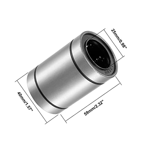 Hipicco Linear Ball Bearings, Lm25Uu 25Mm Linear Motion Bushing Double Side Rubber Sealed Rod Liner Shaft Parts For Cnc Machine 3D Printer 4 Pack #TOP1