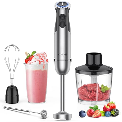 KOIOS 1000W Immersion Hand Blender, 12 Speeds & Turbo Immersion blender, Stick Blender built with...