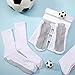 Zuimei 3 Pairs Grip Football Socks,Anti Slip Sport Soccer Socks Football Socks Non Slip Sport Football Socks with Rubber for Men & Women,Size 5.5-10