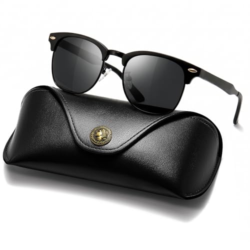 Image of SUNGAIT Polarized Sunglasses for Men and Women, Classic Half-Frame Retro Shades for Driving, Travel, and Outdoor Activities