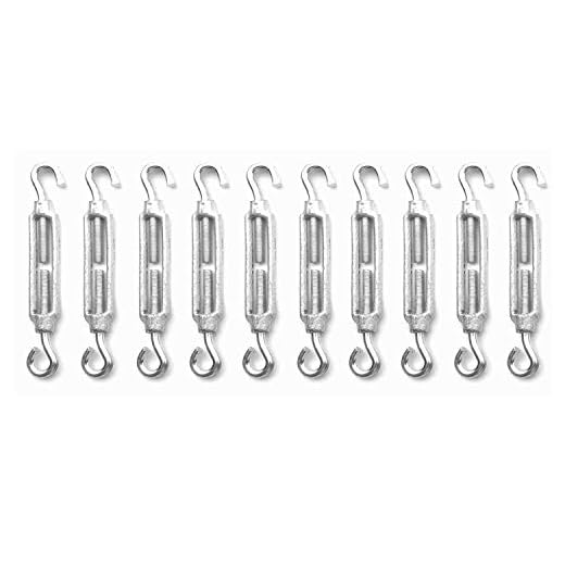 VEDA® - Juego de tornillos tensores, 10 unidades, tipo M5, acabado galvanizado, muy resistentes