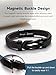 Hoyazvet Gift for Son Infinity Knot Cuff Bracelet for Men Black Braided Leather Forever Linked Together Stainless Steel Engraved with Love You Forever Jewelry 8.3 Inches Includes Gift Boxes and Cards