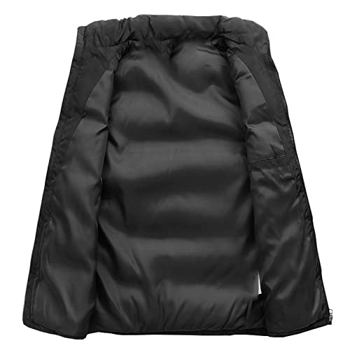 SUWALI Men's Outerwear Vests, Mens Waistcoat JacketAutumn Winter Thick Stand Collar Solid Color Vest Sleeveless Jacket Streetwear (Size : Asian size-2XL) - Image 4