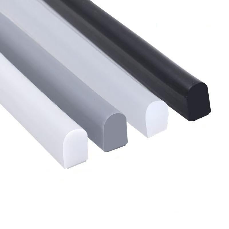 Barrera de silicona autoadhesiva para el suelo de la ducha para habitaciones húmedas, impermeable, tira de sellado de baño, protector flexible para umbral de ducha (transparente, 100 cm)