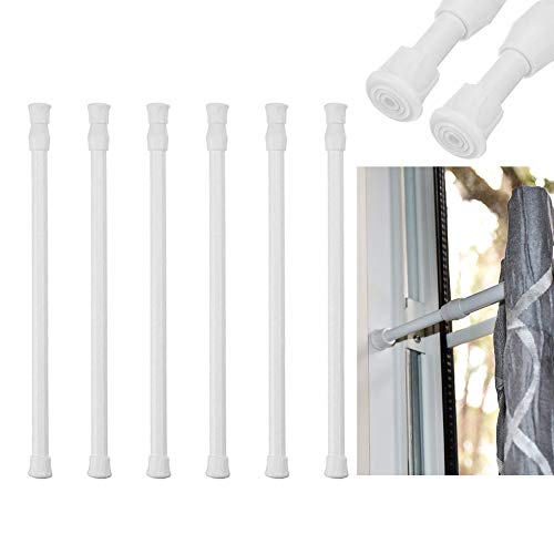 LaMure 6 varillas de tensión de resorte extensible ajustables para armario, estantería de baño, 30  50 cm, telescópica, multifuncional, para armario, estantería