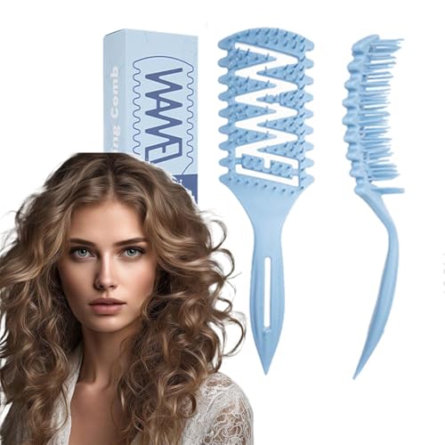 Curl Defining Brush - Azonee Vented Hair Brush for Shaping & Defining Curly Hair Suitable for Women & Men 1 Pack (Dark Blue)