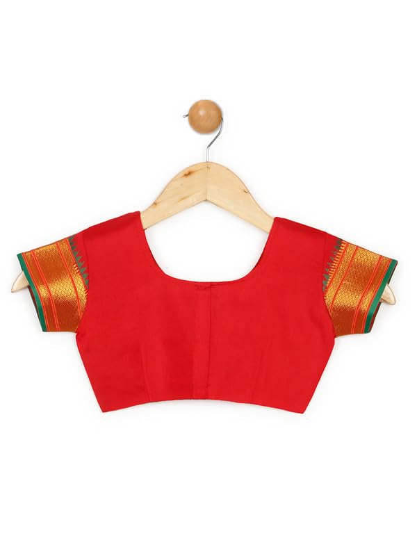 Image of LITTLE GINNIE Ready To Wear Ethnic Saree for Girls - Multicolor Ages 2-8 Years