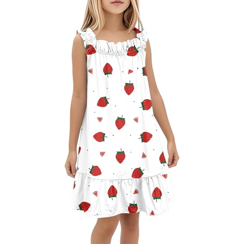 Robe de nuit en coton pour fille style bohème à bretelles