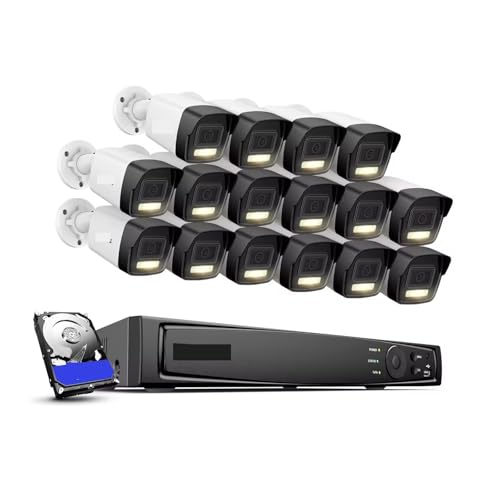 16CH NVR 12MP HD IP ZLeBJ Poe 6K fACg I[fBI ŒrfIĎ lԎԗm CCTV VXe(1T,Army green)