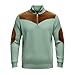 Mens Long Sleeve Fashion Comfortable Sweatshirts Relaxed Fit Casual Loose Tops Lightweight Quarter Zip Pullover Mint Green