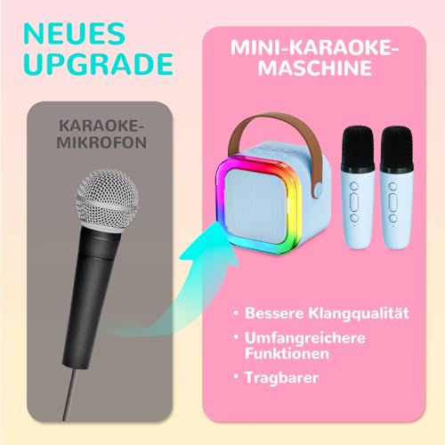 Karaoke Maschine Kinder mit 2 Karaoke Mikrofon Kinder: [Neueste] Kinder Karaoke mit 2 Mikrofonen - Karaoke Anlage - Mini Karaoke - Geschenke für Mädchen - Musikinstrumentzubehör Spielzeug