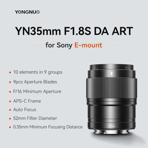 Image of YONGNUO YN35mm F1.8S DA Art Lens Autofocus E Mount Appearance Black Art Series