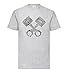 t-shirt na odciski palców kolba motorowa męski, szary, S