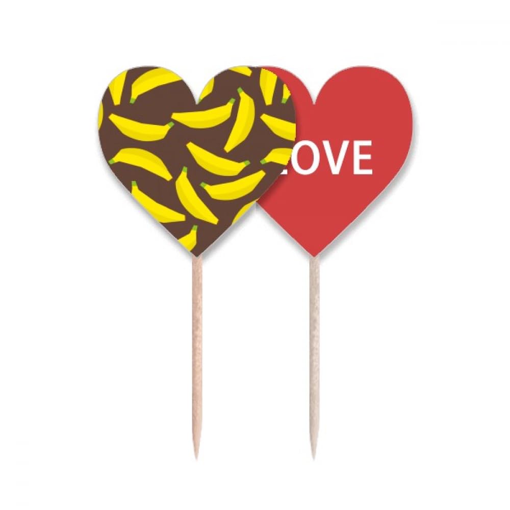 Cure-dents banane pour déco de gâteau Saint-Valentin et mariage