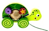Nachziehtiere aus Holz | Nachziehspielzeug ab 1 Jahr | Süßes Nachziehtier aus Holz | Baby Spielzeug Schildkröte Bär Elefant zum Nachziehen | Holzspielzeug Nachzieh-Elefant Familie (Schildkröte)