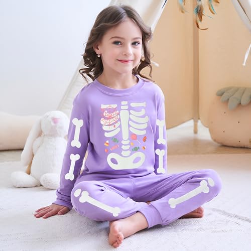 Little Girls Pajamas Long Sleeve Unicorn Pajama 100% Cotton Toddler Kids 2 Pcs Pjs Sets Cute Cat Sleepwear Shirts Size 2-7T3