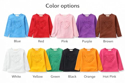 Image of Girls' Heart-Shaped Long Sleeve T-Shirt