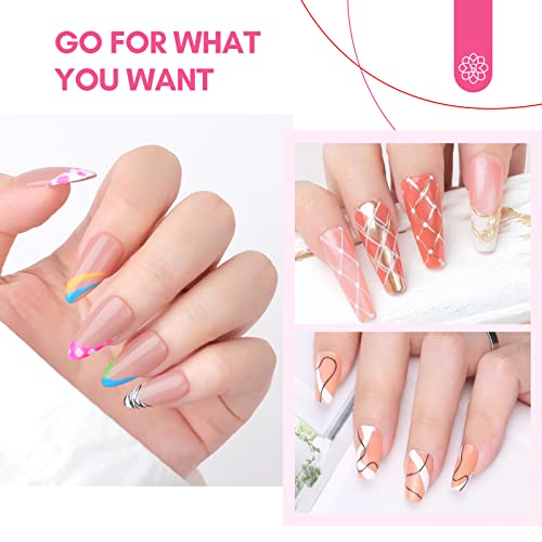 Saviland Nail Art Gel Nail Polish - Gel Liner Nail Polish Neon Rainbow 8Ml Gel Polish With Thin Brush Hot Pink Blue Green Yellow, Gel Paint For Nails Art Gel Nail Art French Nail Prom Deisign Vacation Summer Gift For Women #TOP1