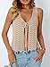 LILLUSORY Crochet Tops for Women Summer Vacation Outfits Beach Coverup Going Out Tie Front Spring Sweater Vest 2025 Fashion Apricot M