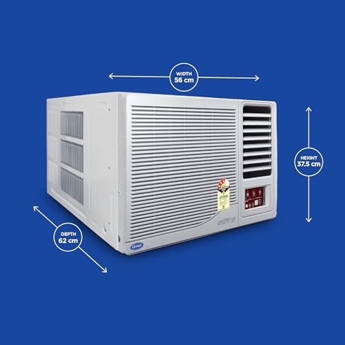Image of Carrier 1 Ton 3 Star Fixed Speed Window AC(Copper,High Density Filter for Dust Filtration, 2Way Air Directional Control, Estra EX -CAW12SC3R34F0,White)