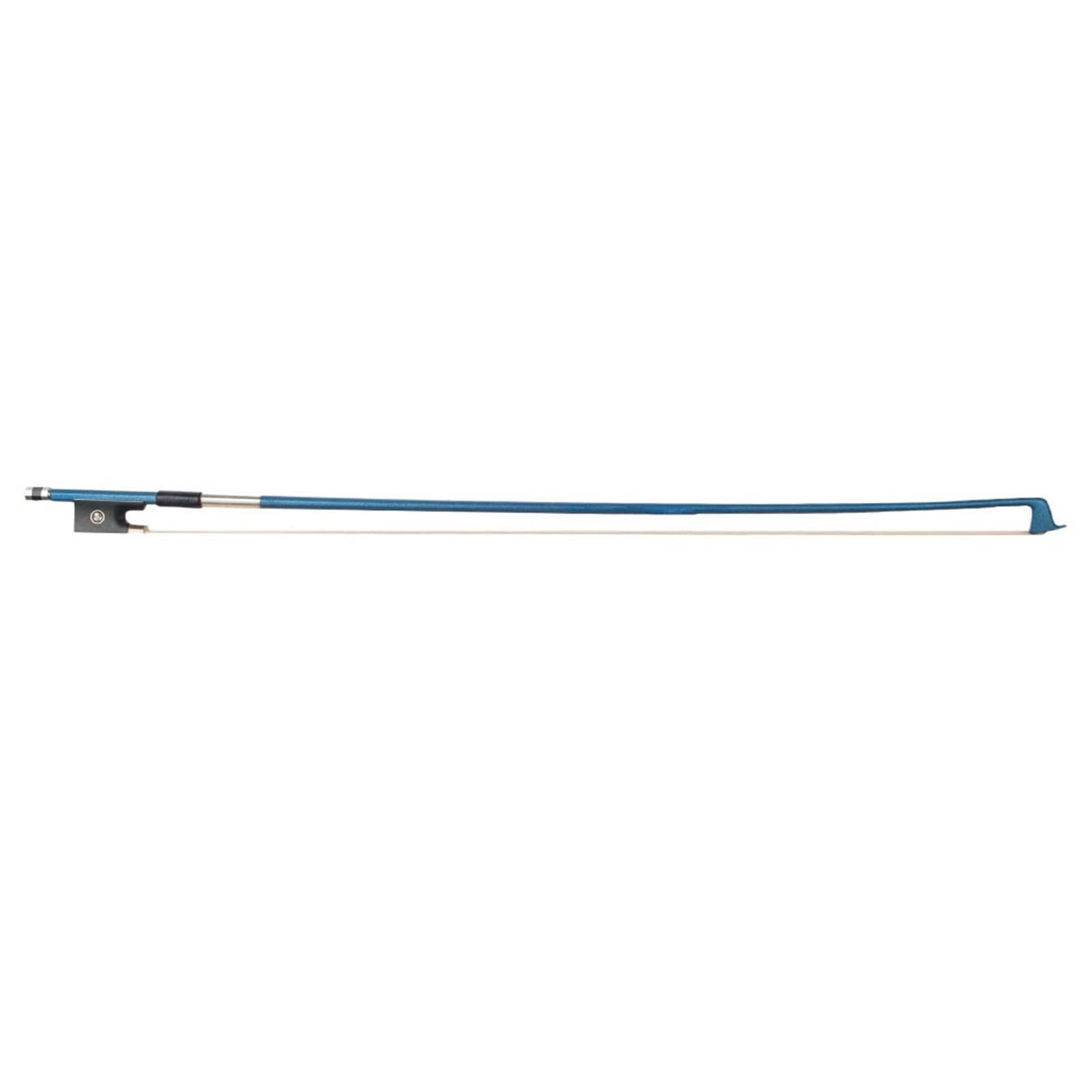 Arcos De Violín Para Principiantes Fibra De Carbono Azul Envuelta Con Hilo Plateado Cordal Ébano Doble Ojo Pez Arco Violín(1-2)