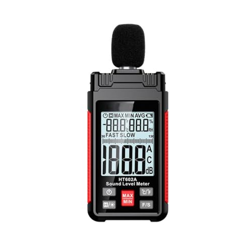 siduytin Fonometro LCD digitale Misuratori palmari professionali Indicatore registratore audio Decibel Misurazione industriale, HT602A